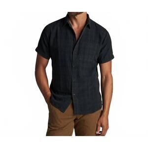 NEW ROWAN bray short sleeve plaid shirt in blackout plaid